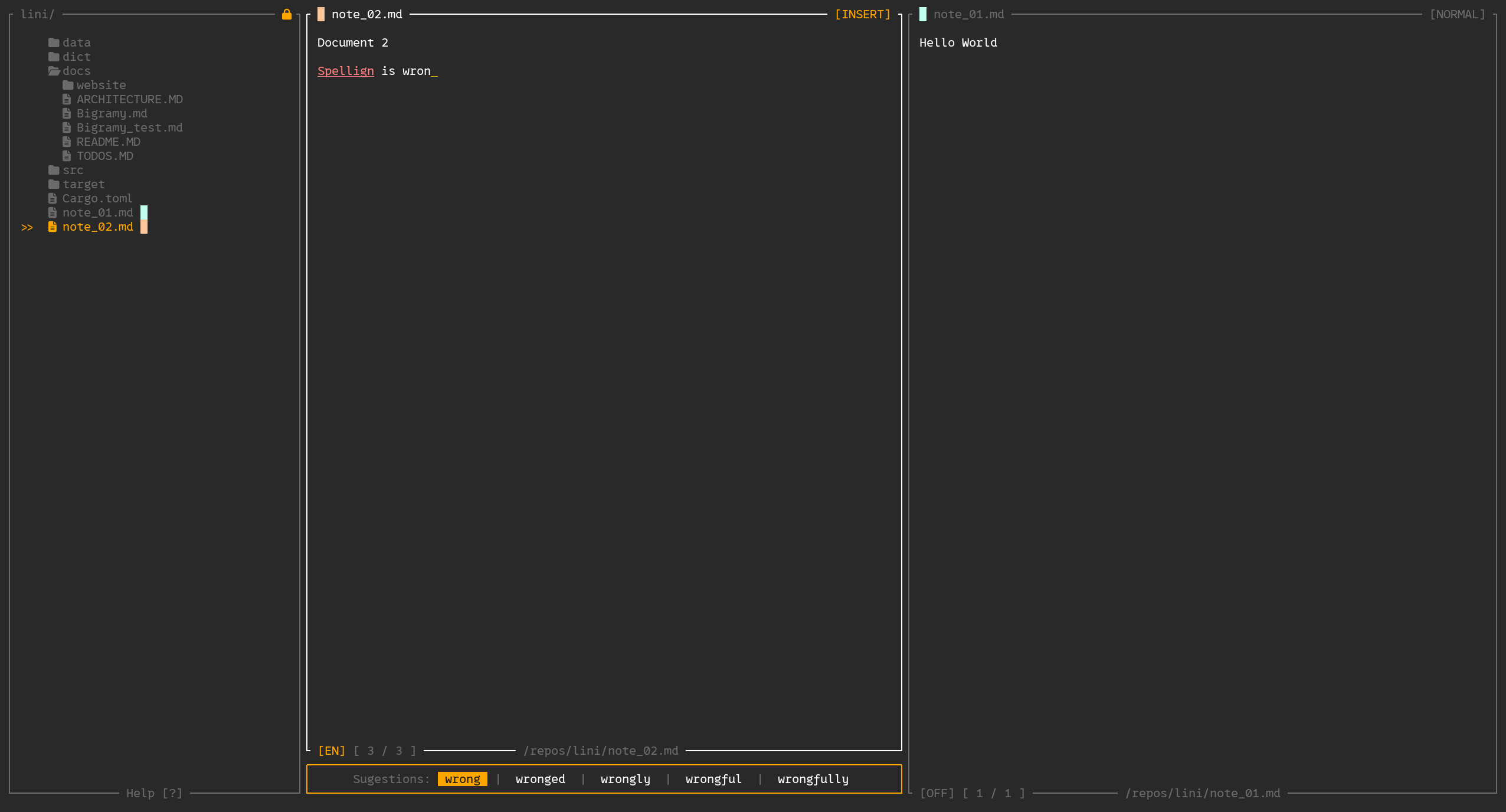 Lini Editor Interface